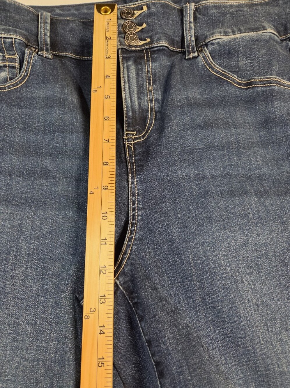 torrid Dark Indigo Cropped Jeans with Triple Button Waist - Picture 7 of 14